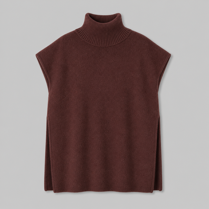 Zephira™ | Cashmere Blend Turtleneck Knit Poncho