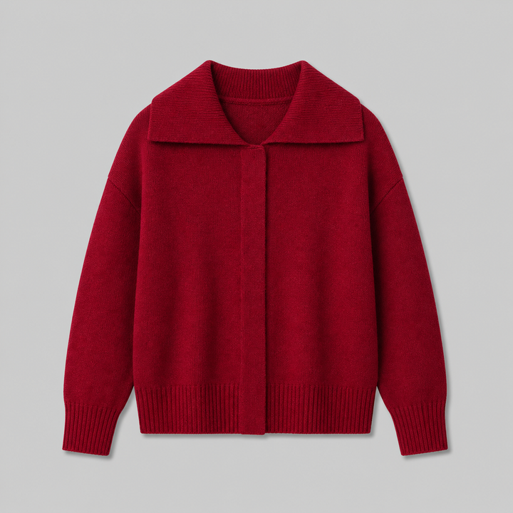 Camrose™ | Cashmere Blend Collared Knit Cardigan with Dropped Shoulders