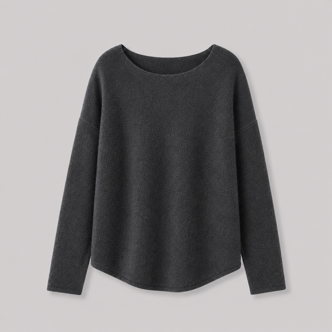 Quintessa™ | Oversized Cashmere Blend Sweater with Wide Neckline