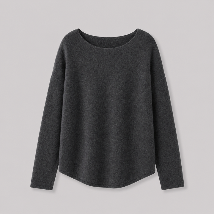 Quintessa™ | Oversized Cashmere Blend Sweater with Wide Neckline
