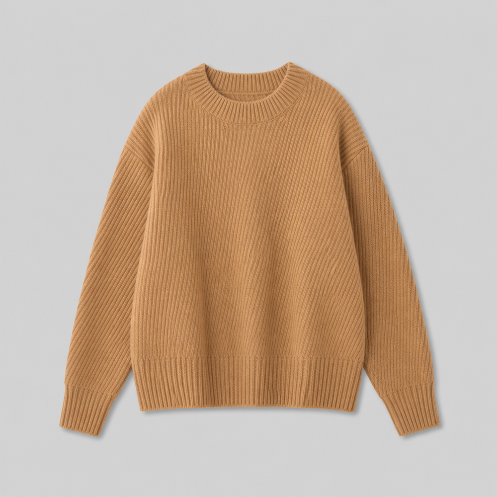 Hesper™ | Ribbed Cashmere Blend Sweater with Dropped Shoulders