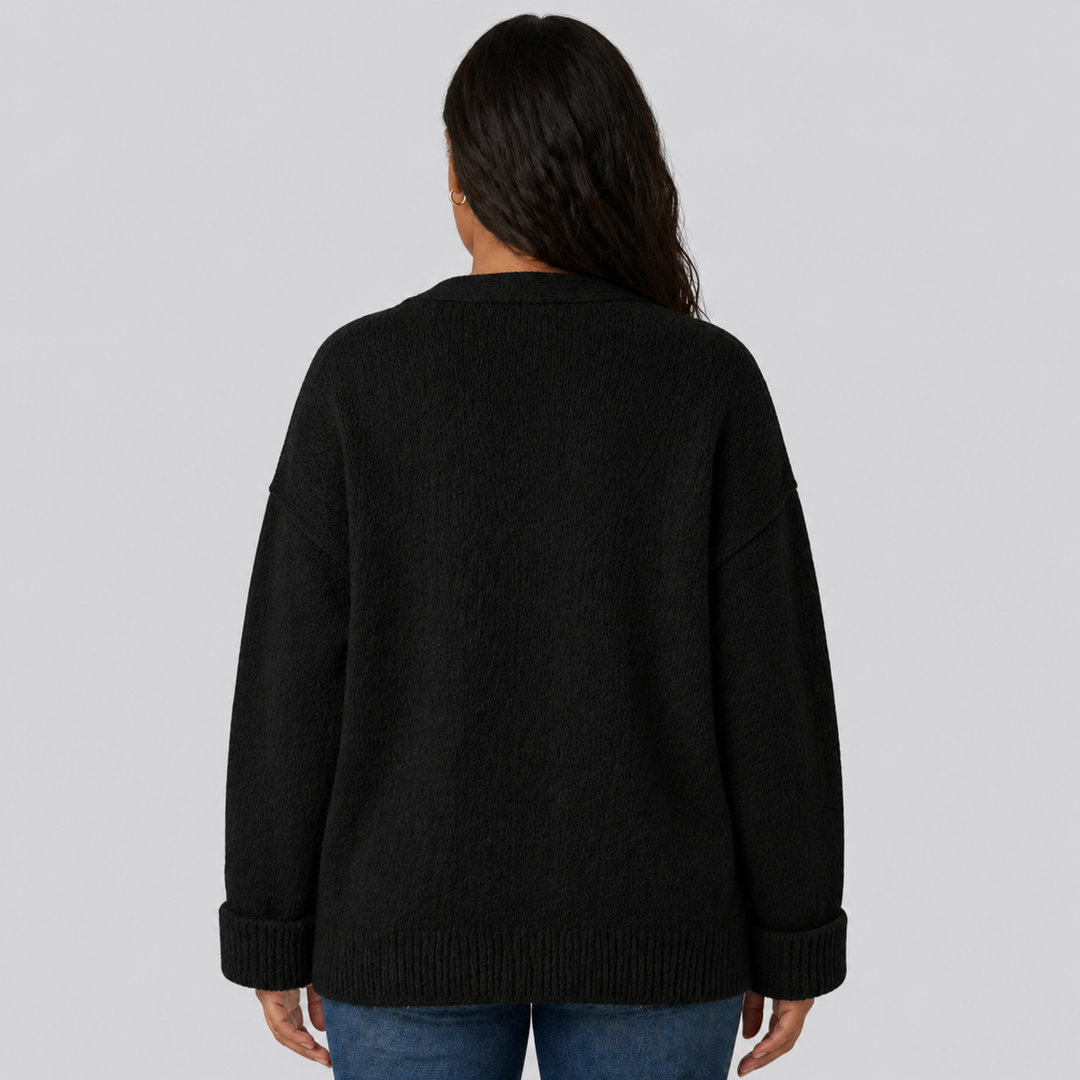 Fenella™ | Relaxed Merino Wool Cardigan with Dropped Shoulders