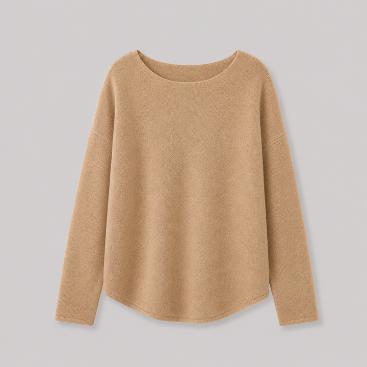 Quintessa™ | Oversized Cashmere Blend Sweater with Wide Neckline