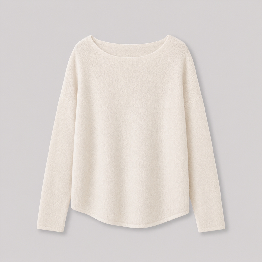 Quintessa™ | Oversized Cashmere Blend Sweater with Wide Neckline