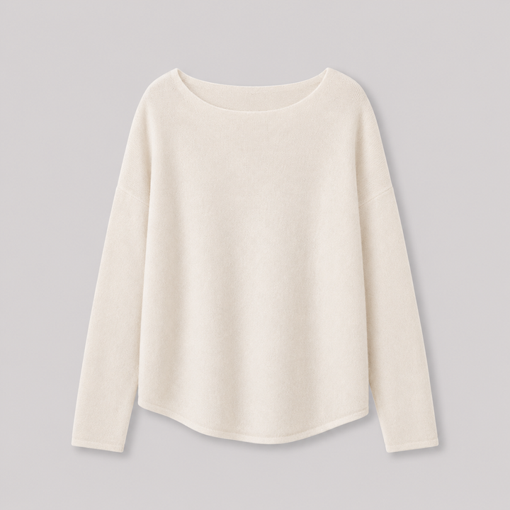 Quintessa™ | Oversized Cashmere Blend Sweater with Wide Neckline