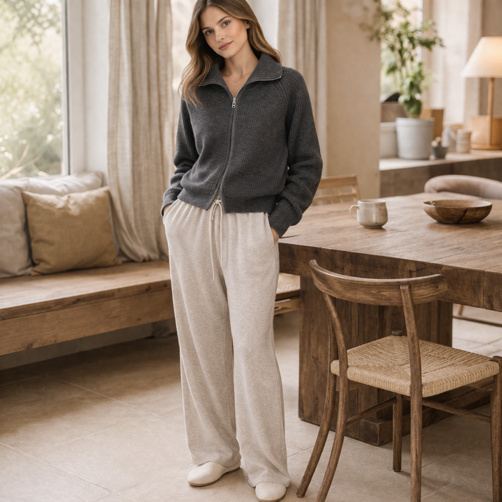 Merewen™ | Full-Zip Knit Sweater with Relaxed Fit