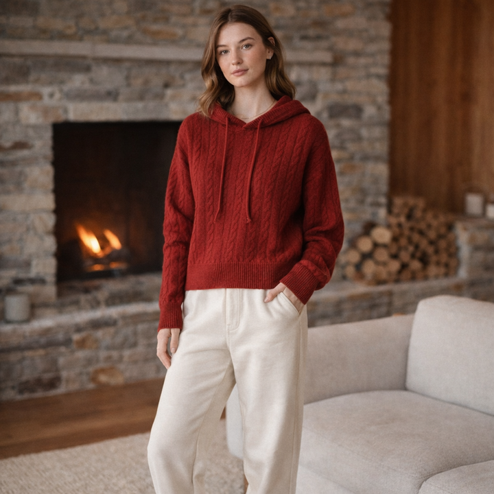 Katriane™ | Oversized Hooded Knit Sweater with Ribbed Trims