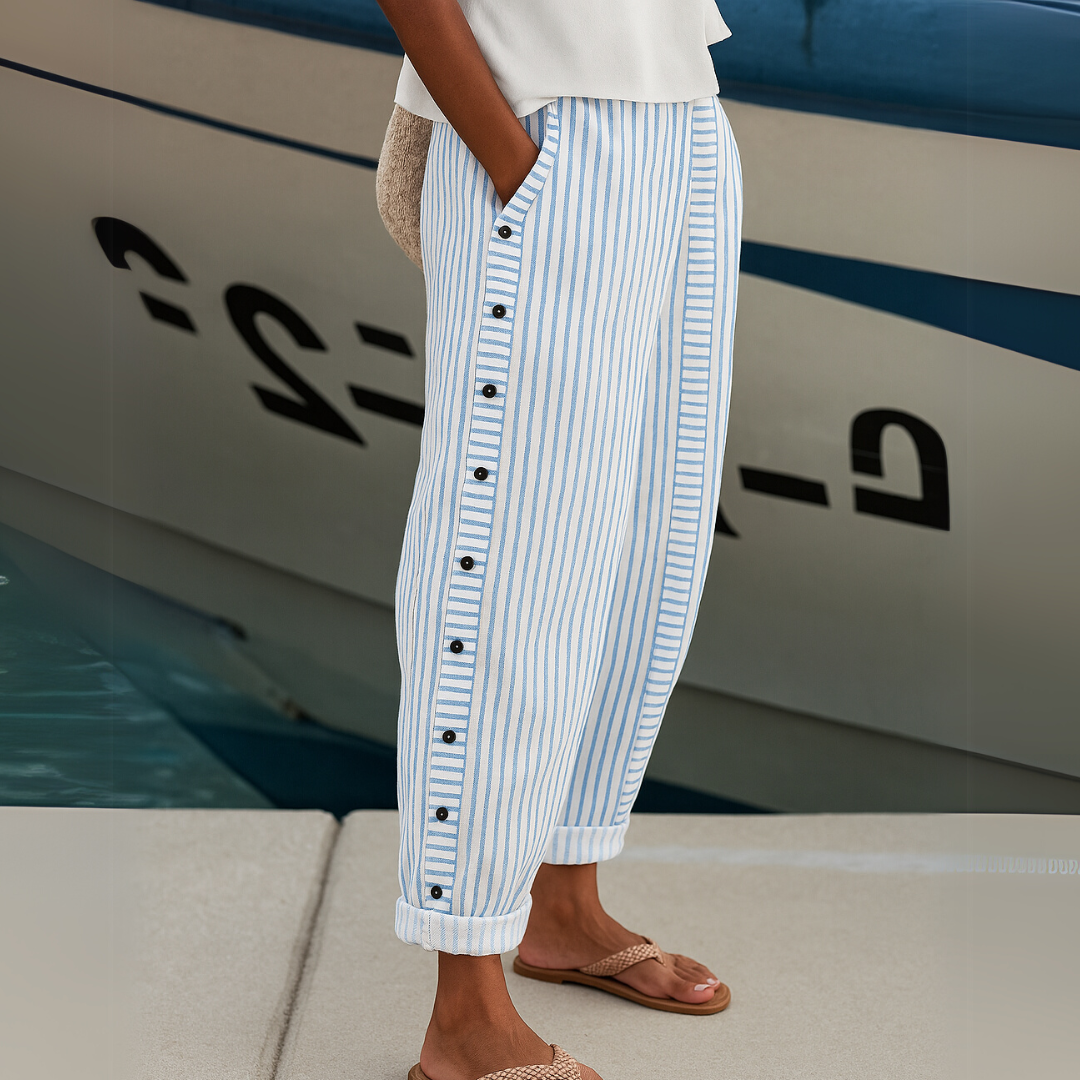 Caitlin | Striped Button-Up Pants