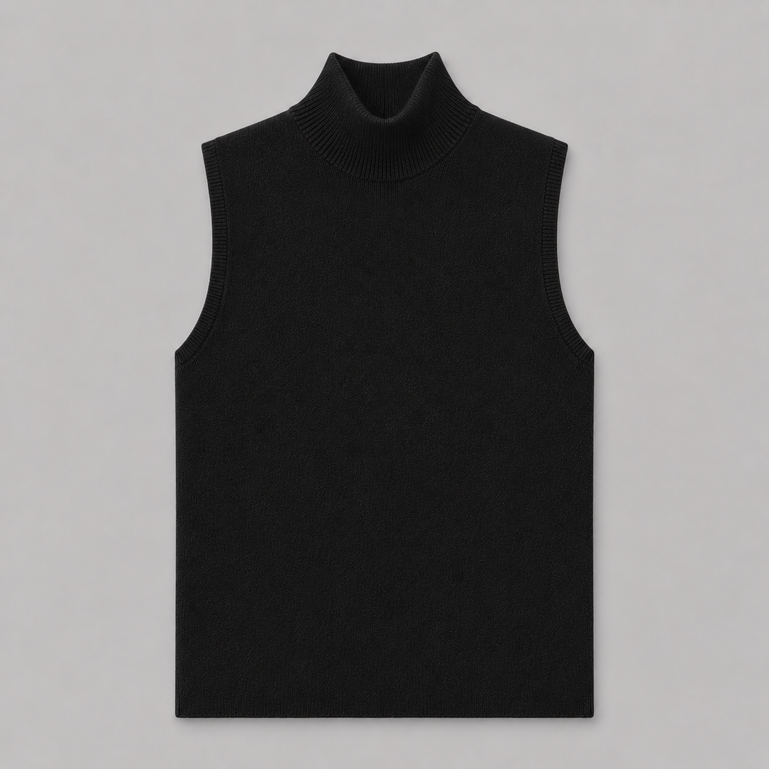 Wrenna™ | Cashmere Blend Sleeveless Turtleneck Knit Top