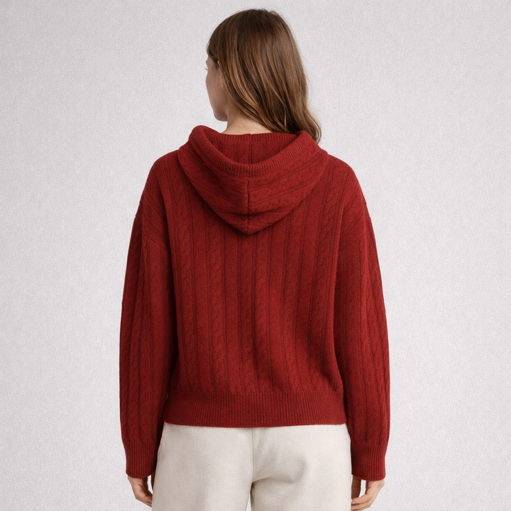 Katriane™ | Oversized Hooded Knit Sweater with Ribbed Trims