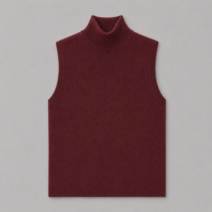 Wrenna™ | Cashmere Blend Sleeveless Turtleneck Knit Top