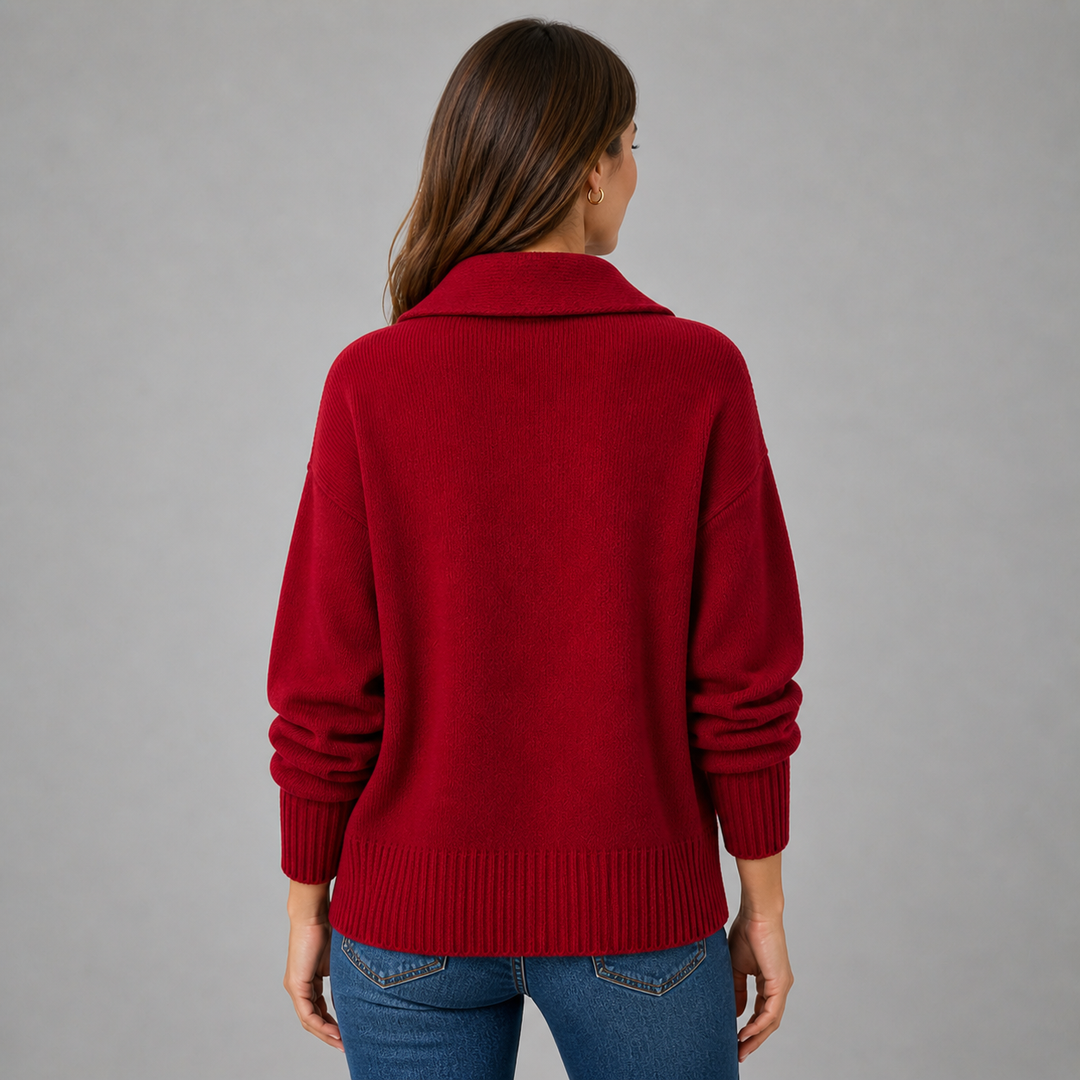 Camrose™ | Cashmere Blend Collared Knit Cardigan with Dropped Shoulders