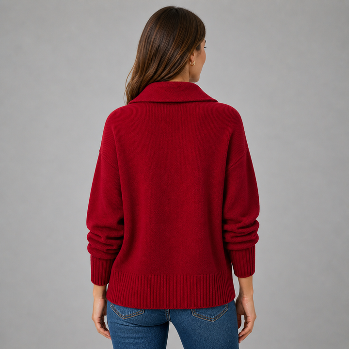 Camrose™ | Cashmere Blend Collared Knit Cardigan with Dropped Shoulders