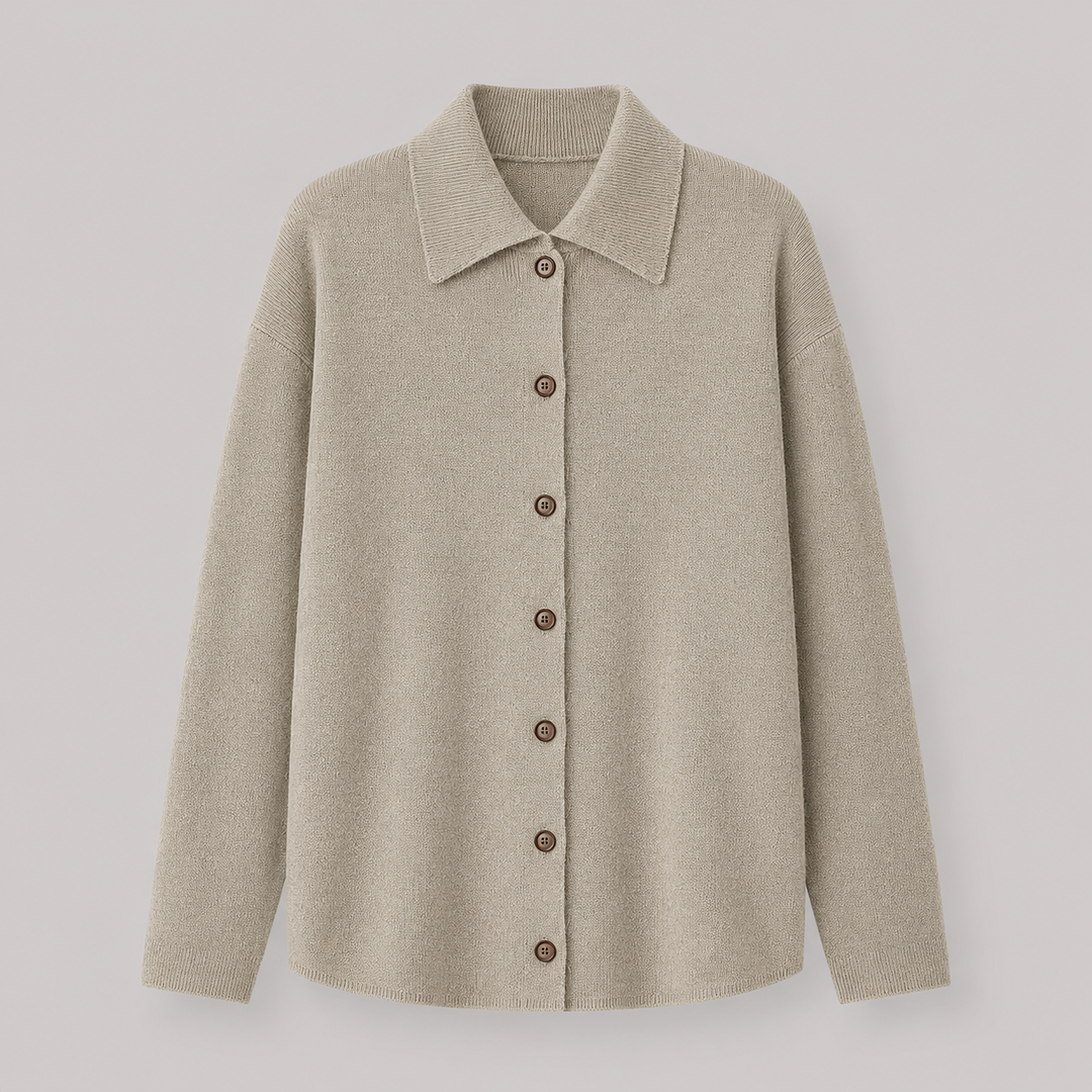 Philippa™ | Cashmere Blend Knit Shirt Jacket with Button Front