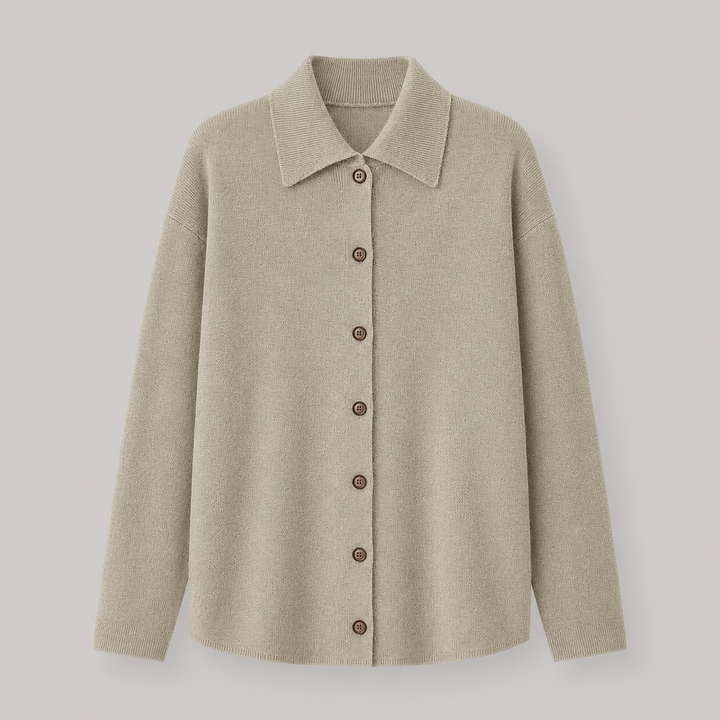 Philippa™ | Cashmere Blend Knit Shirt Jacket with Button Front