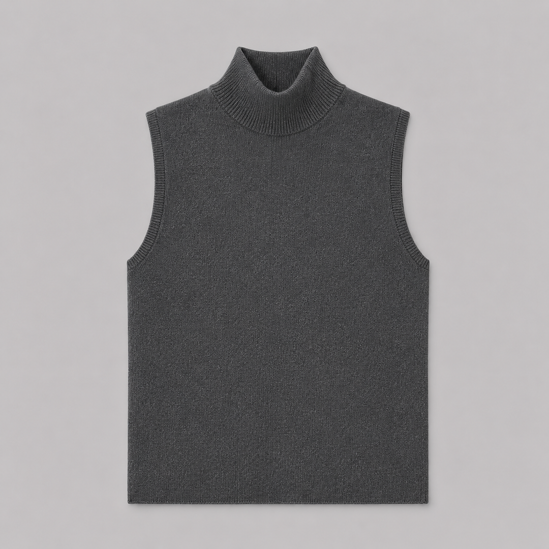 Wrenna™ | Cashmere Blend Sleeveless Turtleneck Knit Top
