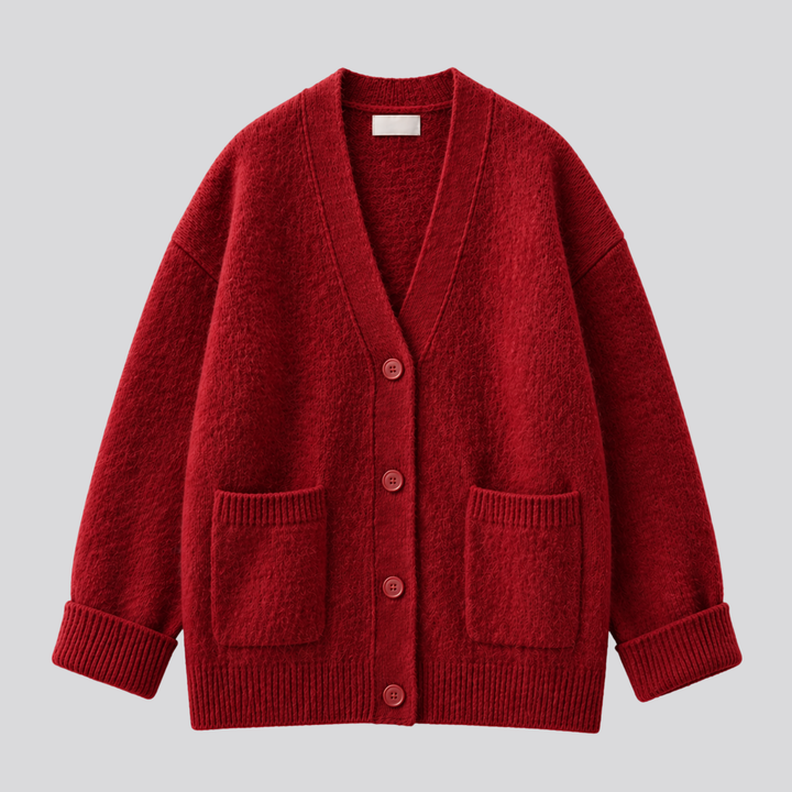 Fenella™ | Relaxed Merino Wool Cardigan with Dropped Shoulders