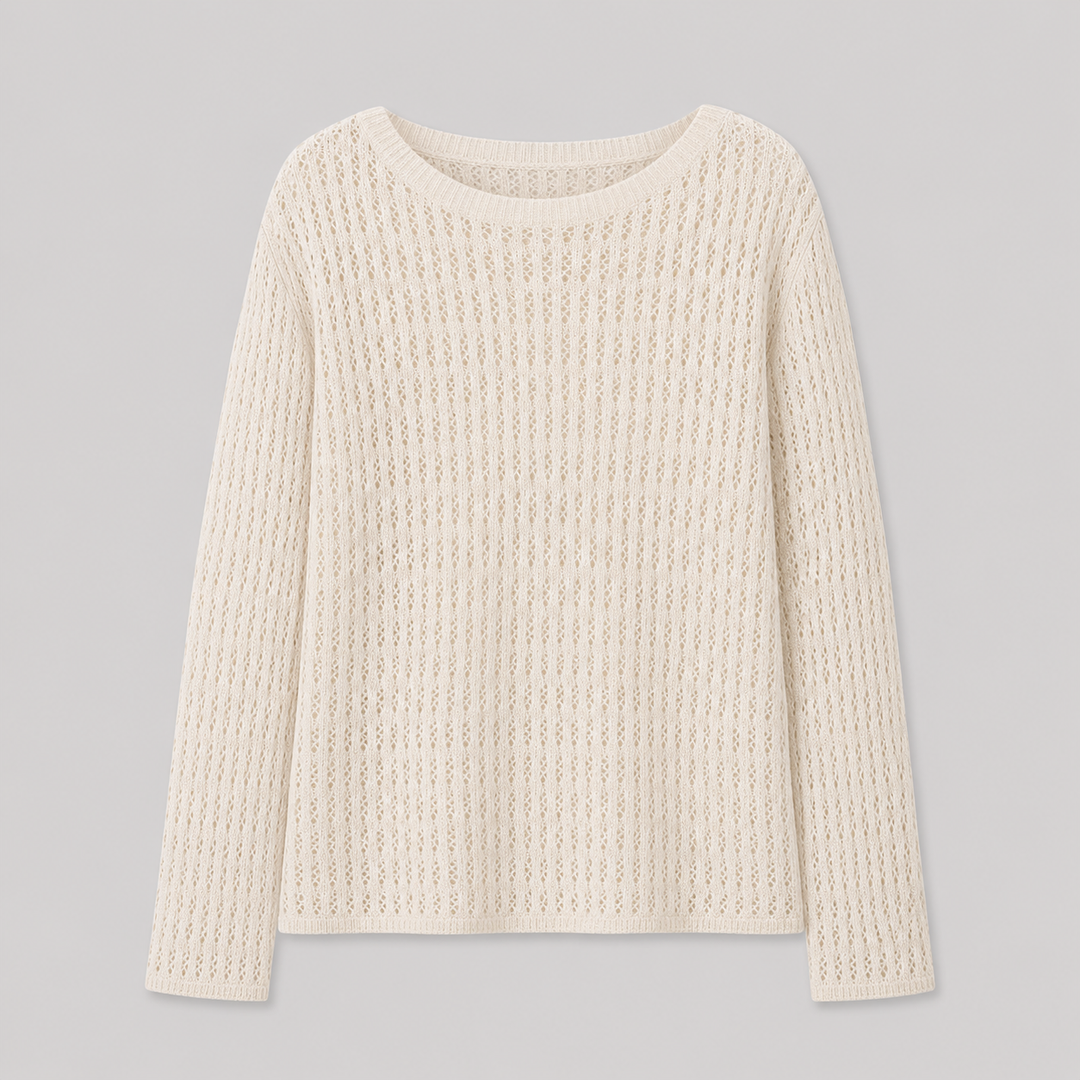 Verity™ | Cashmere Blend Open Knit Sweater with Relaxed Fit