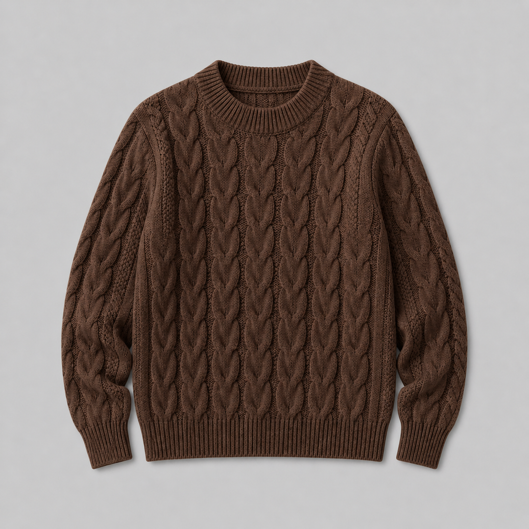 Rosalind™ | Cashmere Blend Textured Knit Sweater with Ribbed Trims