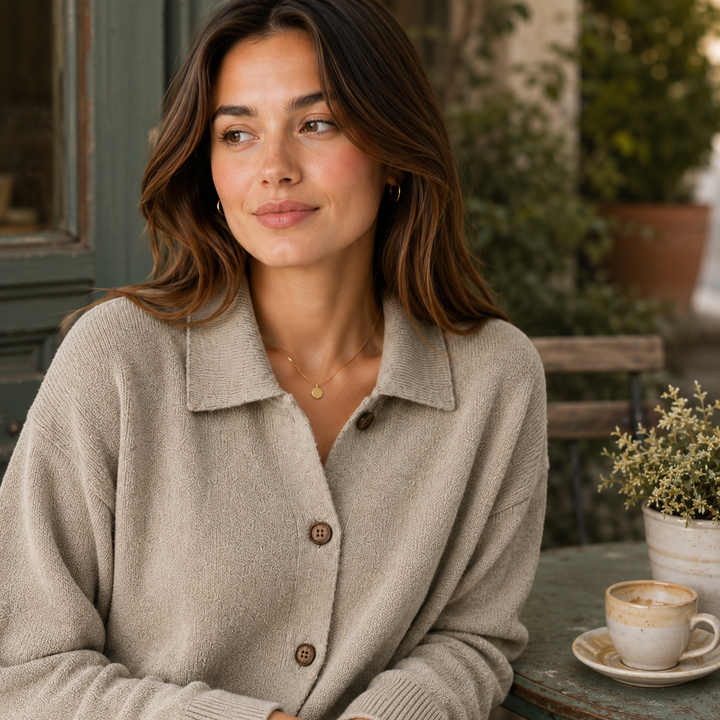 Philippa™ | Cashmere Blend Knit Shirt Jacket with Button Front
