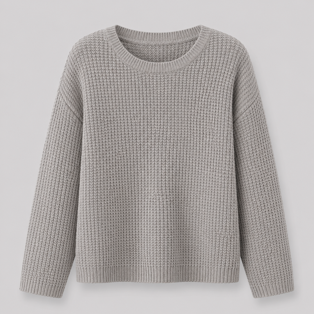 Thessaly™ | Oversized Cashmere Blend Textured Knit Sweater