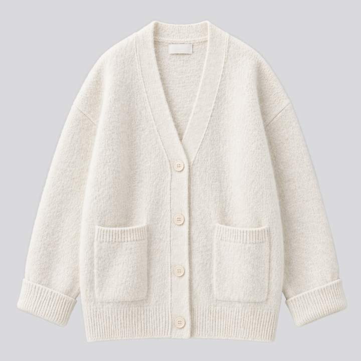 Fenella™ | Relaxed Merino Wool Cardigan with Dropped Shoulders