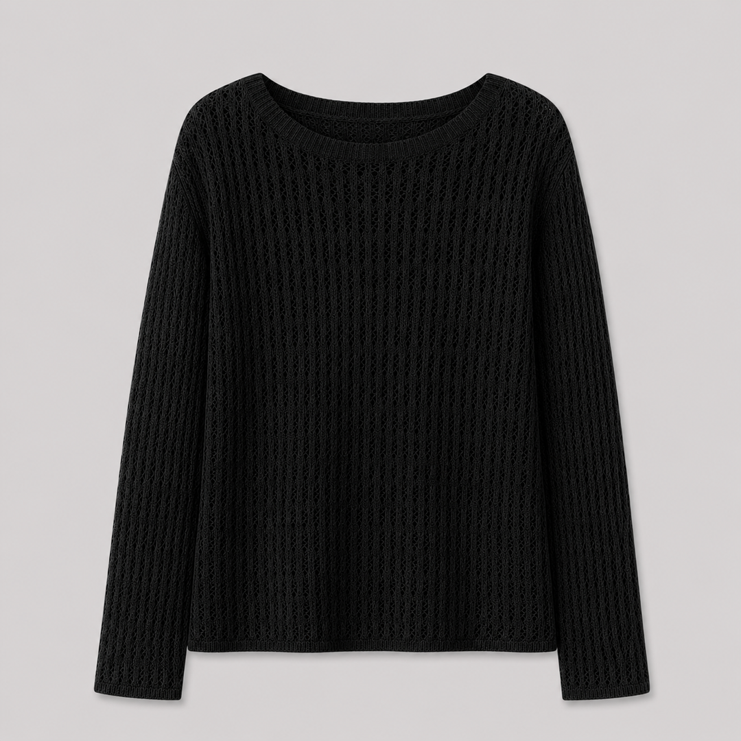 Verity™ | Cashmere Blend Open Knit Sweater with Relaxed Fit