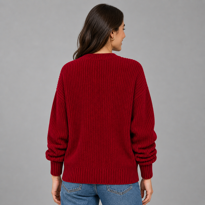 Hesper™ | Ribbed Cashmere Blend Sweater with Dropped Shoulders