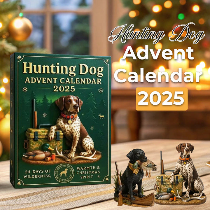 Hunting Dog Advent Calendar with 24 Dog Figurines