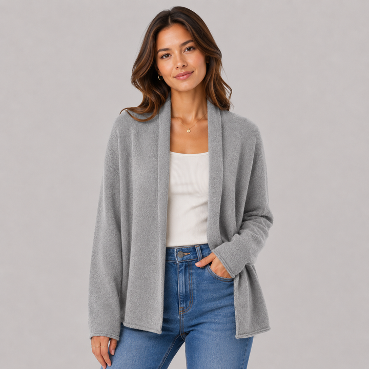 Rosewyn™ | Cashmere Blend Open-Front Cardigan with Relaxed Drape