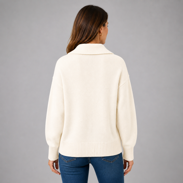 Camrose™ | Cashmere Blend Collared Knit Cardigan with Dropped Shoulders