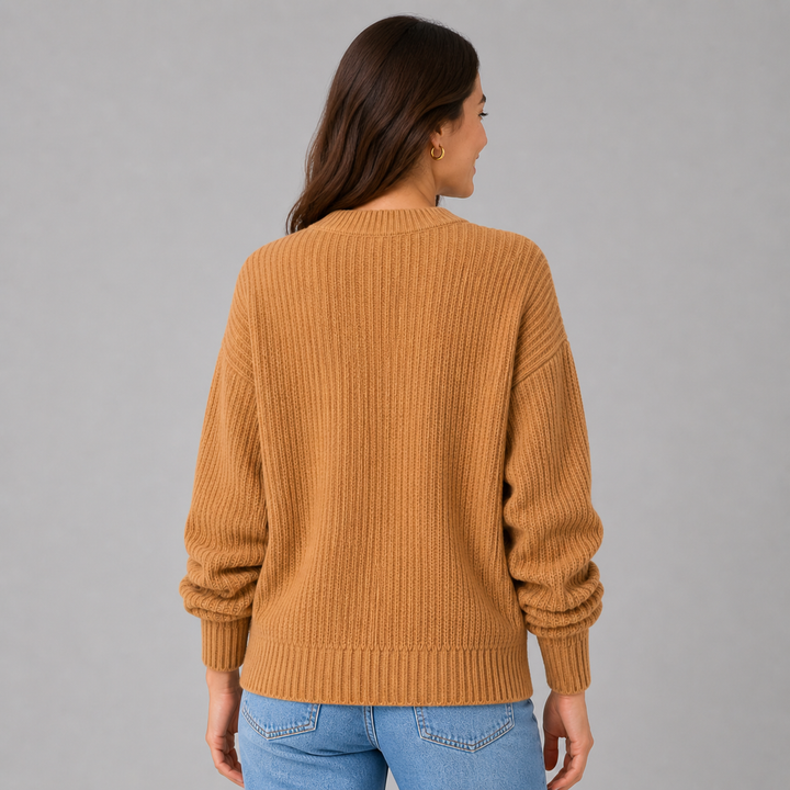 Hesper™ | Ribbed Cashmere Blend Sweater with Dropped Shoulders