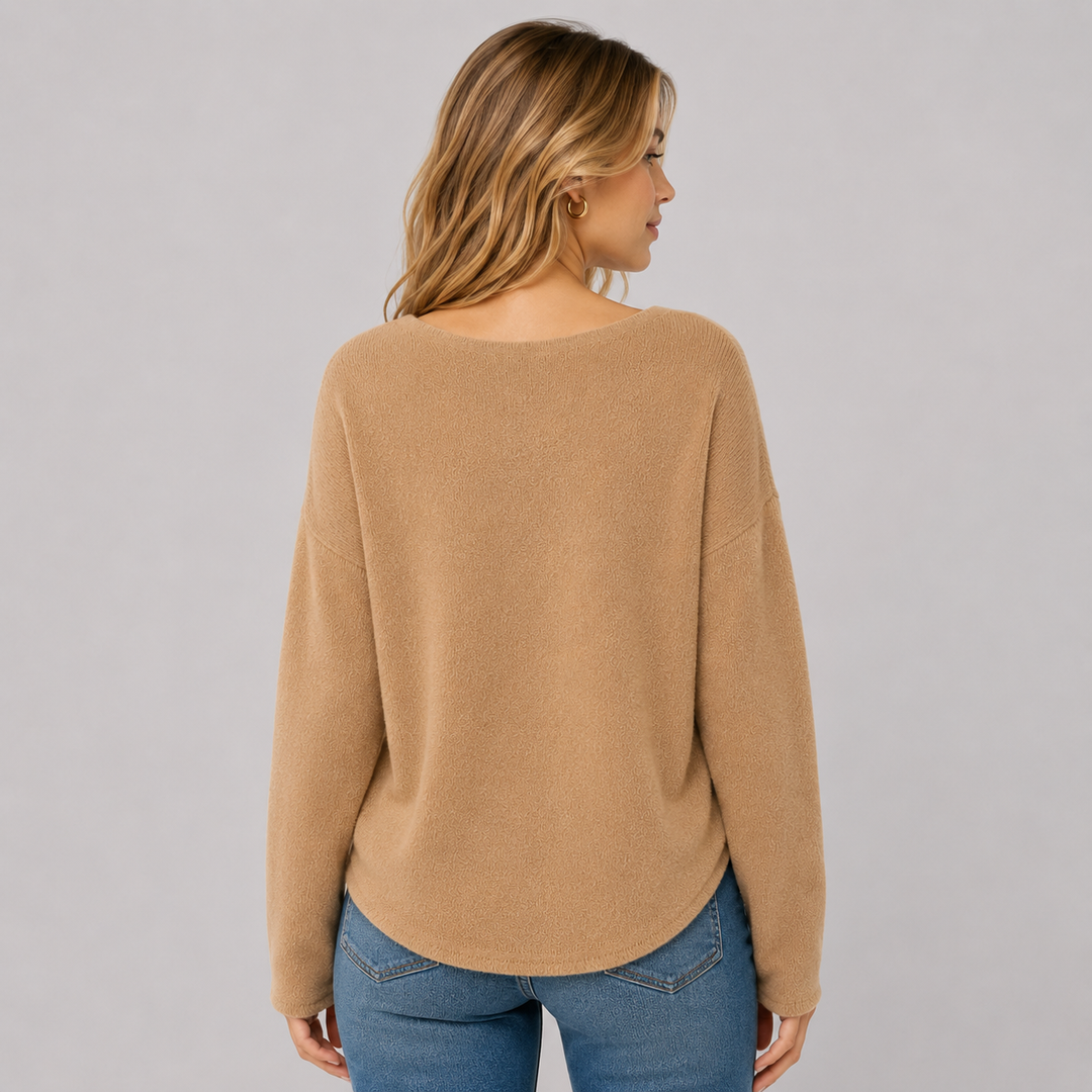 Quintessa™ | Oversized Cashmere Blend Sweater with Wide Neckline