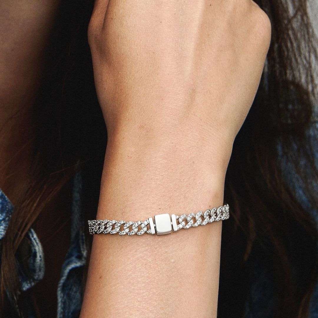 Cuban pavé bracelet | Gold