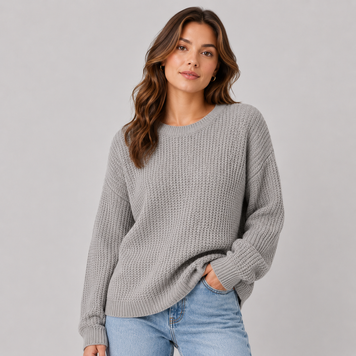 Thessaly™ | Oversized Cashmere Blend Textured Knit Sweater