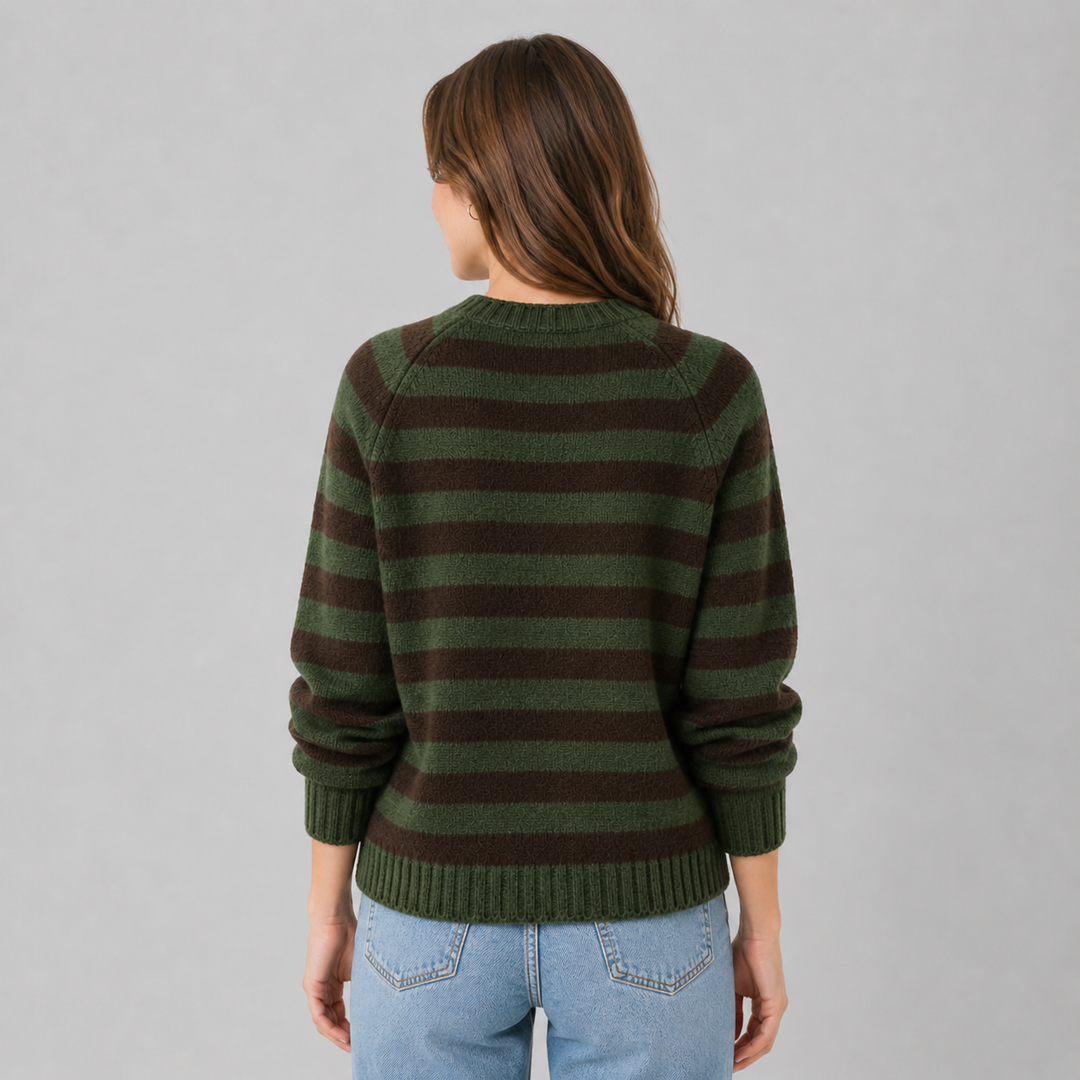 Jessamy™ | Cashmere Blend Striped Cardigan with Button Front