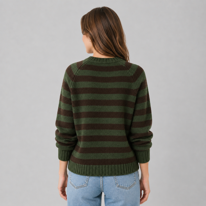 Jessamy™ | Cashmere Blend Striped Cardigan with Button Front