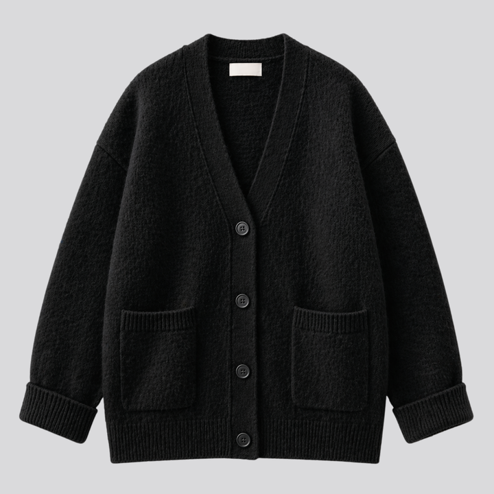 Fenella™ | Relaxed Merino Wool Cardigan with Dropped Shoulders
