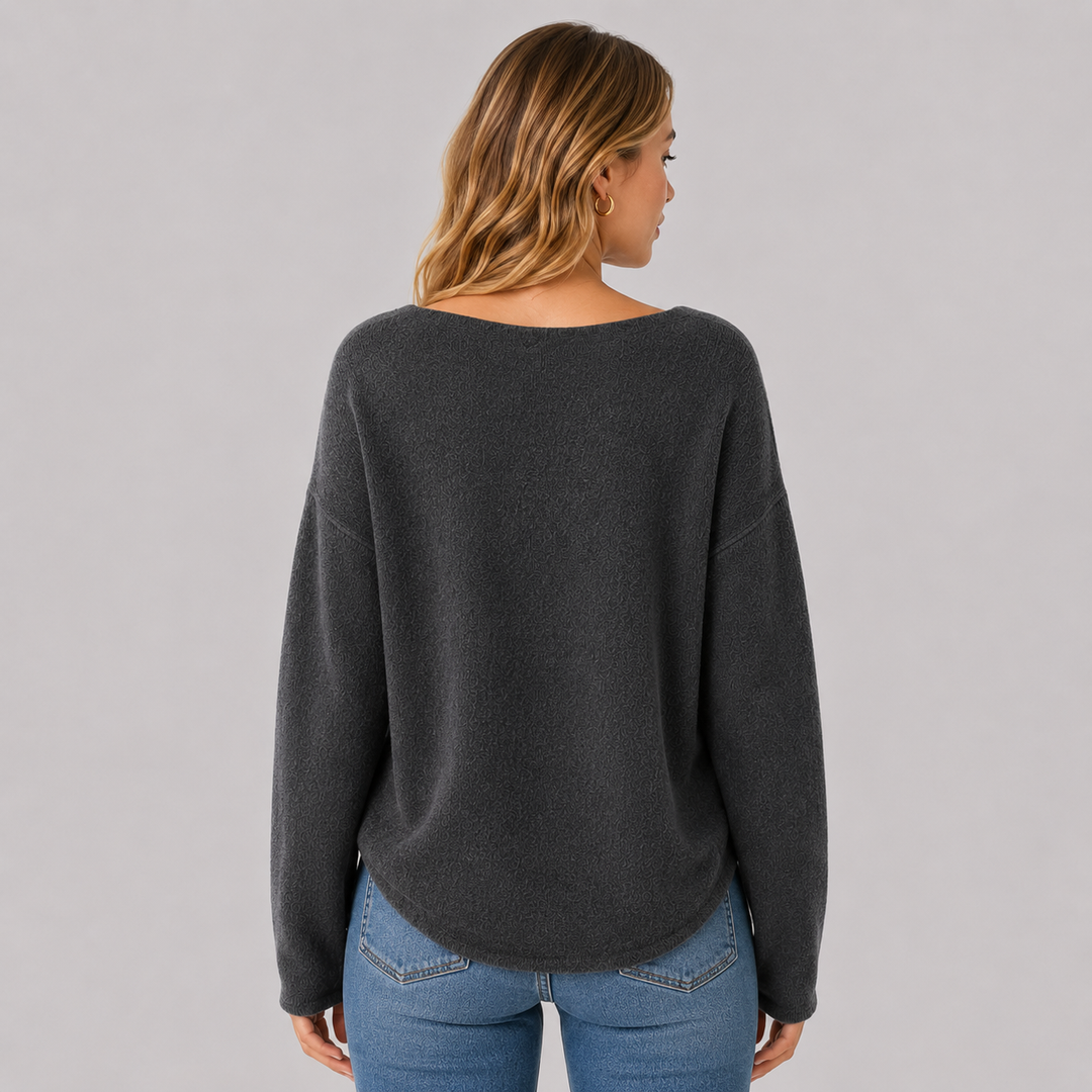 Quintessa™ | Oversized Cashmere Blend Sweater with Wide Neckline
