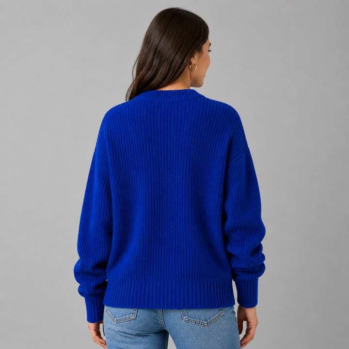 Hesper™ | Ribbed Cashmere Blend Sweater with Dropped Shoulders