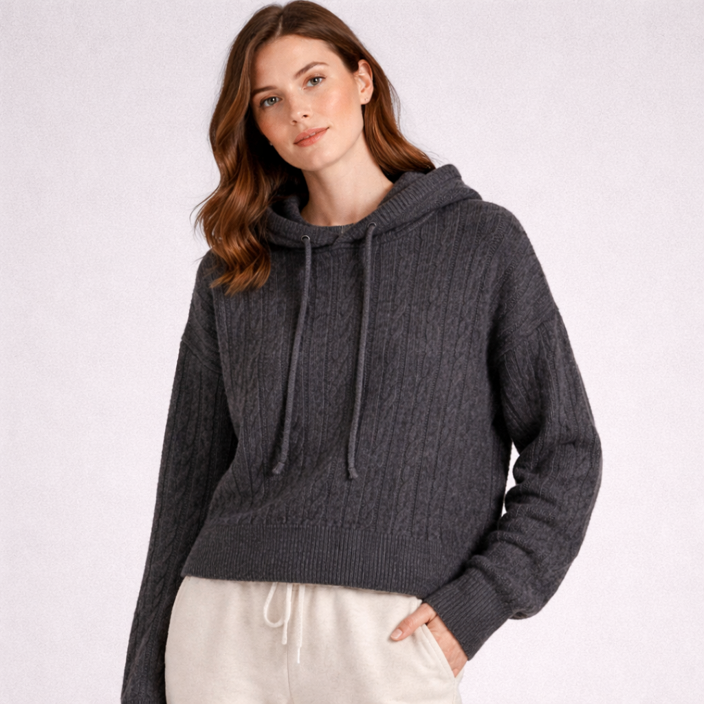 Katriane™ | Oversized Hooded Knit Sweater with Ribbed Trims