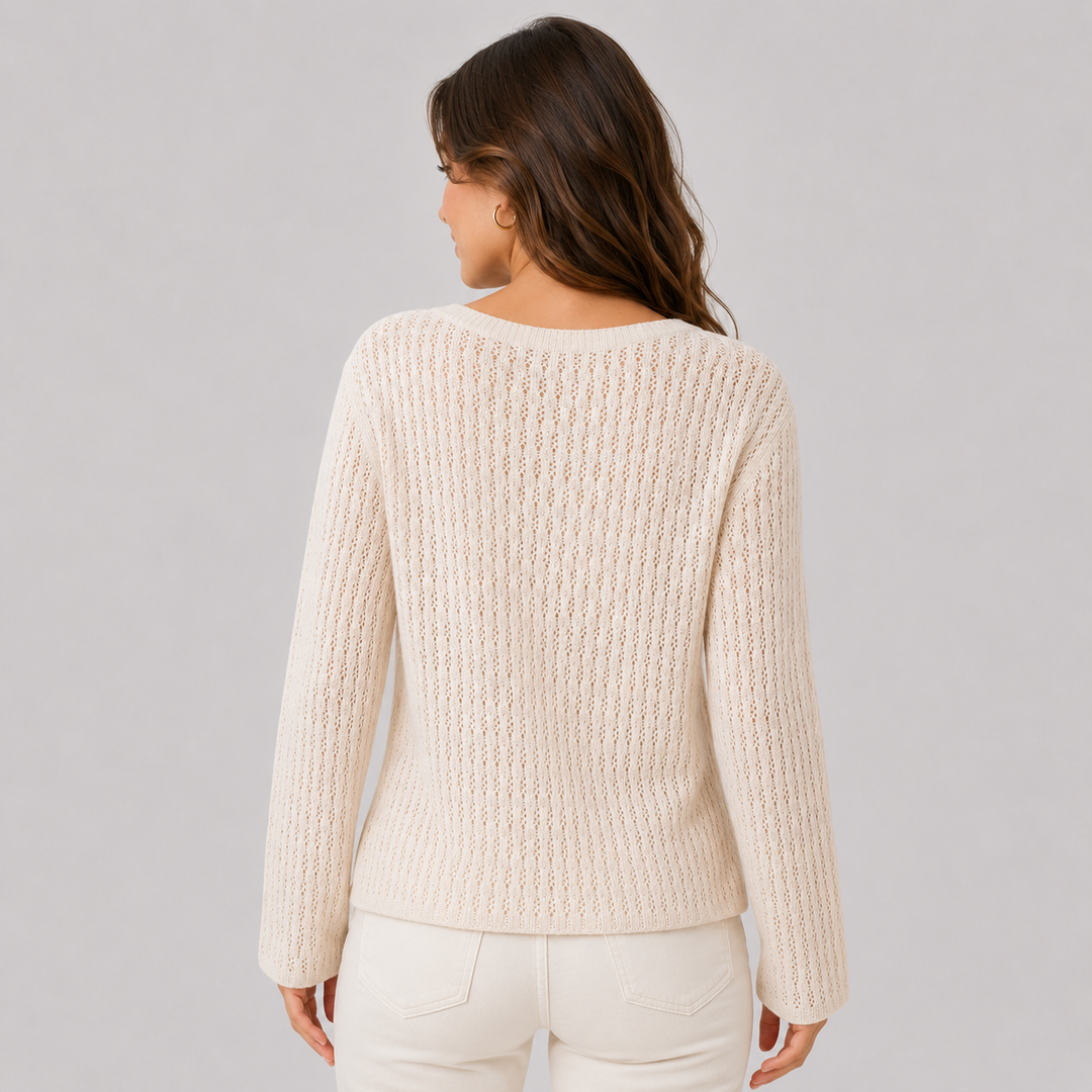 Verity™ | Cashmere Blend Open Knit Sweater with Relaxed Fit