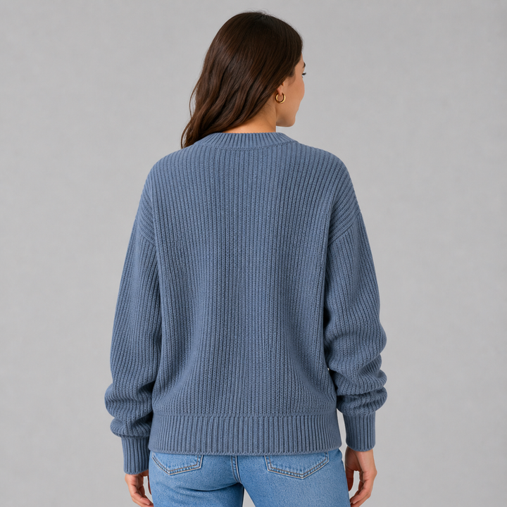 Hesper™ | Ribbed Cashmere Blend Sweater with Dropped Shoulders