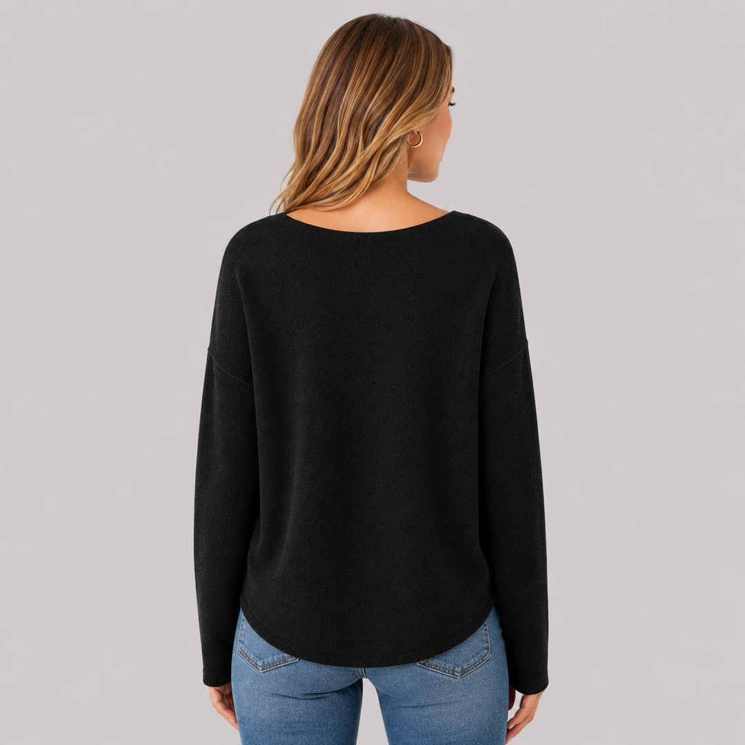 Quintessa™ | Oversized Cashmere Blend Sweater with Wide Neckline