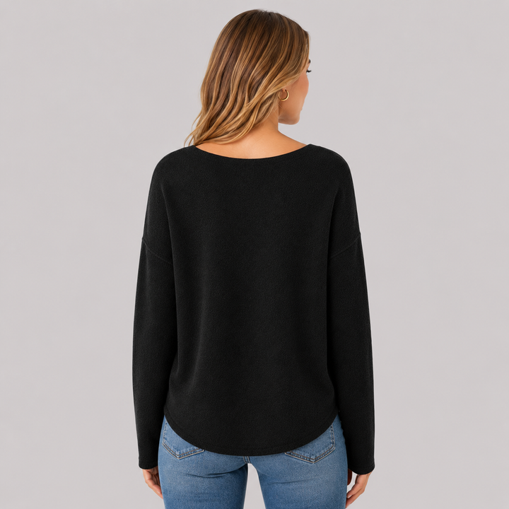 Quintessa™ | Oversized Cashmere Blend Sweater with Wide Neckline
