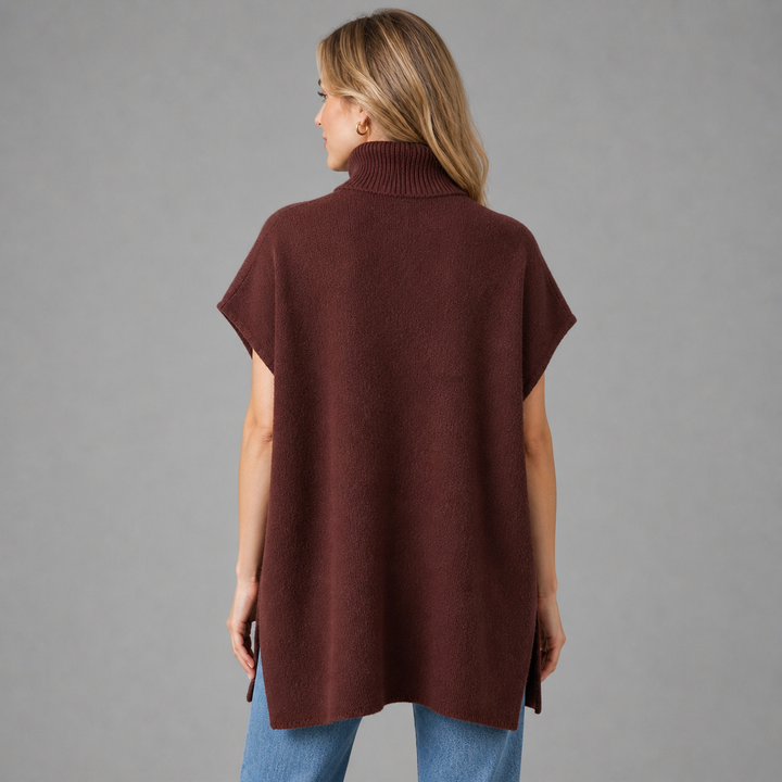 Zephira™ | Cashmere Blend Turtleneck Knit Poncho