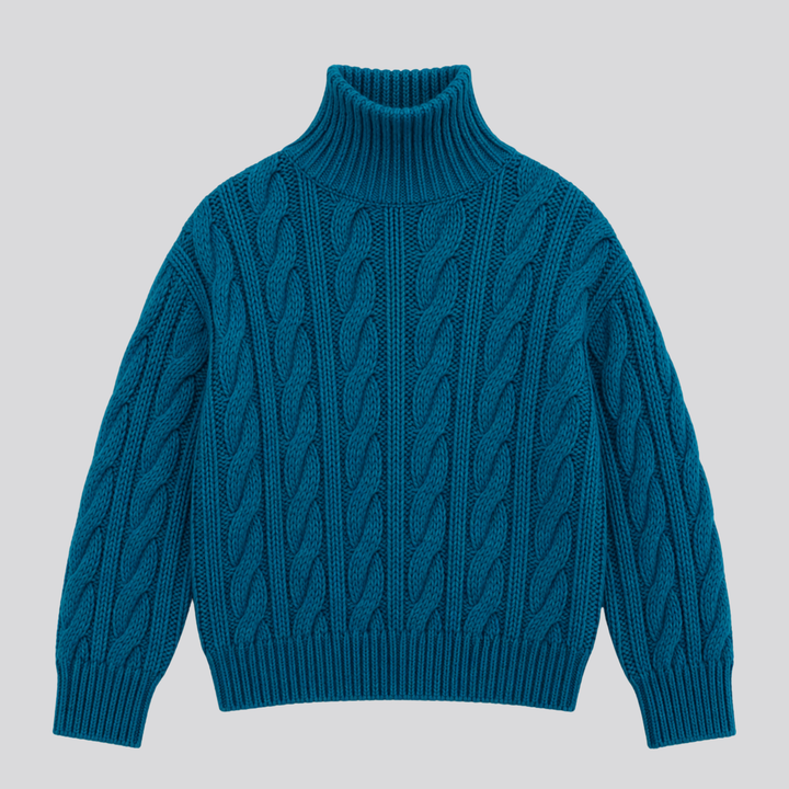 Emeline™ | Merino Wool Funnel Neck Sweater with Textured Knit