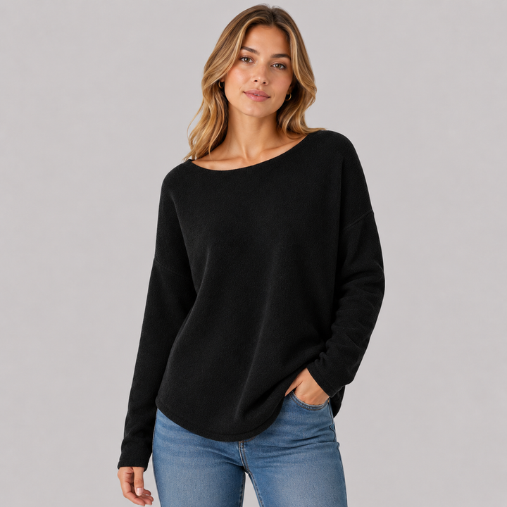 Quintessa™ | Oversized Cashmere Blend Sweater with Wide Neckline