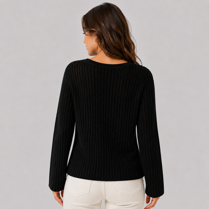Verity™ | Cashmere Blend Open Knit Sweater with Relaxed Fit