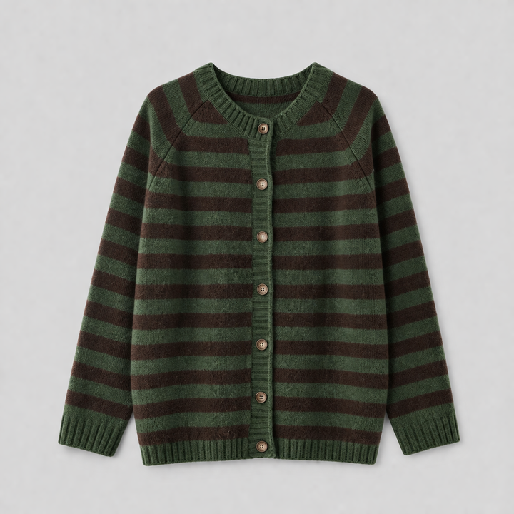 Jessamy™ | Cashmere Blend Striped Cardigan with Button Front